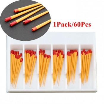 60Pcs/5PackDental Gutta Percha Points Tips F2 For Dentsply Maillefer Protaper