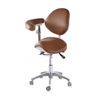 Adjustable Medical Dentist Nurse Saddle Chair Mobile Doctors' Stool PU Leather