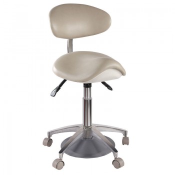 PU Leather Medical Dentist Saddle Chair Foot Controlled Mobile Doctors' Stool