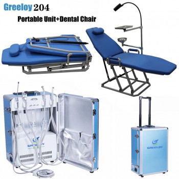 Greeloy GU-P204 Portable Dental Unit + GU-109 Dental Chair + Storage Bag Kit