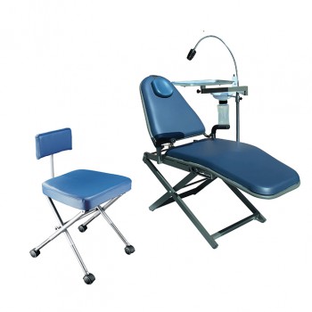 TPC Dental Portable Chair Unit with Cuspidor LED Light + Dental Stool Carry Bags