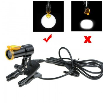 Dental Medical 5W LED Head Light with Filter Clip-on Headlight for Glasses Black