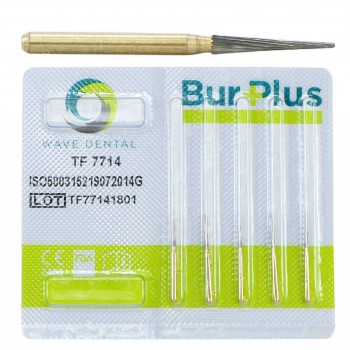 10 Pcs Wave Dental Taper Fissure TF 7714 Burs Trimming & Finishing Carbide 12 Blade Bur