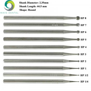 5 Packs Wave Dental Carbide Burs Round For Straight Handpiece HP1/4 1 2 3 5 6 8 10