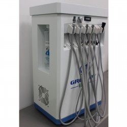 GREELOY Dental Delivery Unit Mobile Cart Self-contained Air Compressor+ Scaler+ LED Curing Light