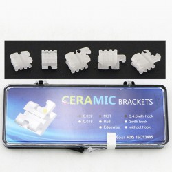 20Pcs/5Pack Dental Orthodontic Ceramic Bracket Braces MBT 022 345 Hooks