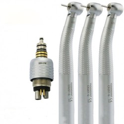 YUSENDENT® CX207-GW-PQ Fiber Optic Turbine Handpiece W&H Compatible (With Coupler x1+ Turbine x3)