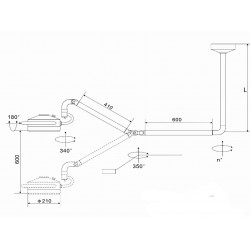 KWS KD-2012D-3C 36W Ceiling-mounted LED Dental Surgical Lighting Shadowless Lamp