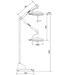 KWS KD-2036D-3 108W LED Portable Shadowless Lamp Surgical Medical Exam Light