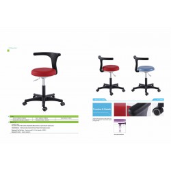 Dental Office Stools Assistant's Stool Adjustable Saddle Stool Rolling Ergonomic PU Leather