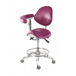 Medical Dentist Nurse Saddle Chair Luxury Mobile Doctors Stool PU Leather QY-MA-L