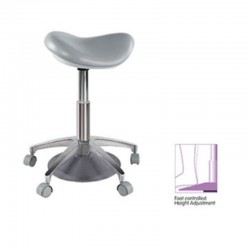 Medical Dental Saddle Chair Foot Controlled Mobile Doctors' Stool PU Leather