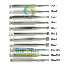 10Pcs/2 Packs Dental Operative Carbide Bur Round Taper Fissure Latch Midwest LA RA 22mm