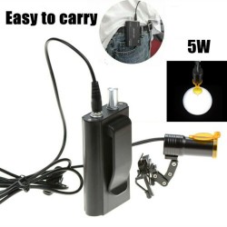 Dental Metal Clip-on 5W LED Head Light + Filter & Belt Clip for Glasses Black