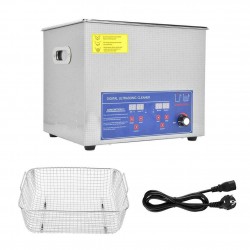 10L Industry Ultrasonic Cleaner Heater w/Timer & Cleaning Basket Stainless Steel