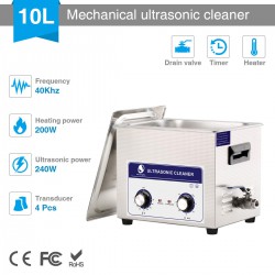 10L Stainless Steel Industry Ultrasonic Cleaner Machine Heated with Bascket JP-040S