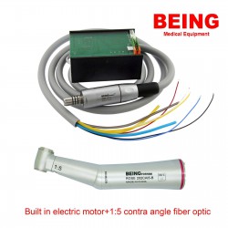 BEING Dental Built in Electric Motor + Contra Angle LED 1:5 Fiber Optic Handpiece