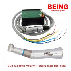 BEING Dental Electric Motor + Contra Angle 1:1 Fiber Optic Handpiece