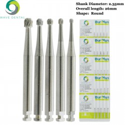 10Pcs Wave Dental RA Surgical Length 2 4 5 6 8 Burs Dental Latch-type Round Head Carbide Burs