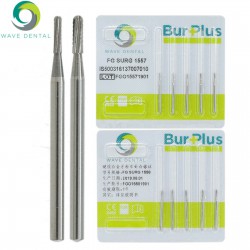 10Pcs FG Surgical Length 1557 1558 Burs Dental Friction Grip Dome Fissure Carbide Burs