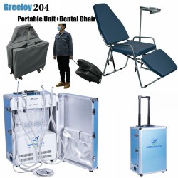 Greeloy GU-P204 Portable Dental Unit with Air Compressor +Portable Dental Chair GU-P101