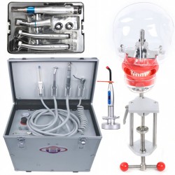 BD-402 Portable Dental Unit +Curing Light + Dental Handpiece Kit + Dental Manikin Phantom Head