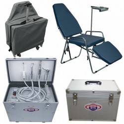 BD-402 Portable Dental Turbine Unit with Air Compressor + Greeloy Portable Dental Chair GU-P101