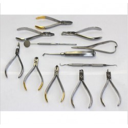 Set of Orthodontic Instruments of 12 Pieces