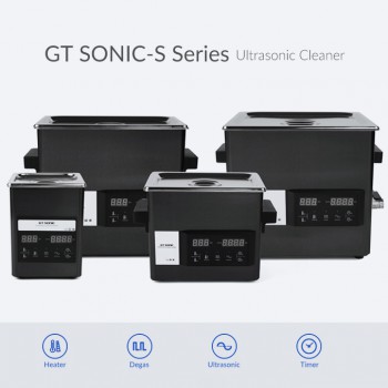 GT SONIC S-Series 2-9L Touch Panel Ultrasonic Cleaner with Heater 50-200W Stainless Steel