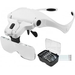 Dentist Loupes Headlight Dental Binocular Glass Magnifier with Led Head Light 5 Lens