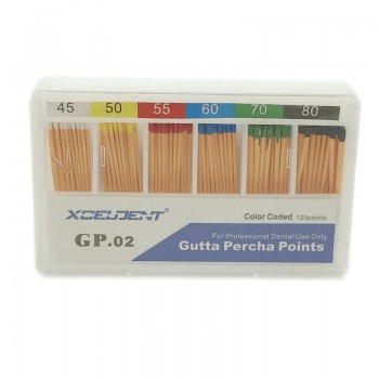 HTM #45-#80 Dental 0.02 Taper Gutta Percha Points Regular dentist materials