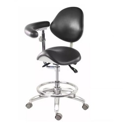 Mobile Dental Operator Stools Assistant Doctor Assistant Nurse Stool with Armrest PU Leather