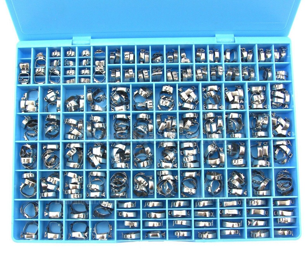 85 Sets Dental Orthodontic Molar Bands MBT 022 Pre-welded with Single Tube Convertible Buccal Tubes & Lingual Sheath