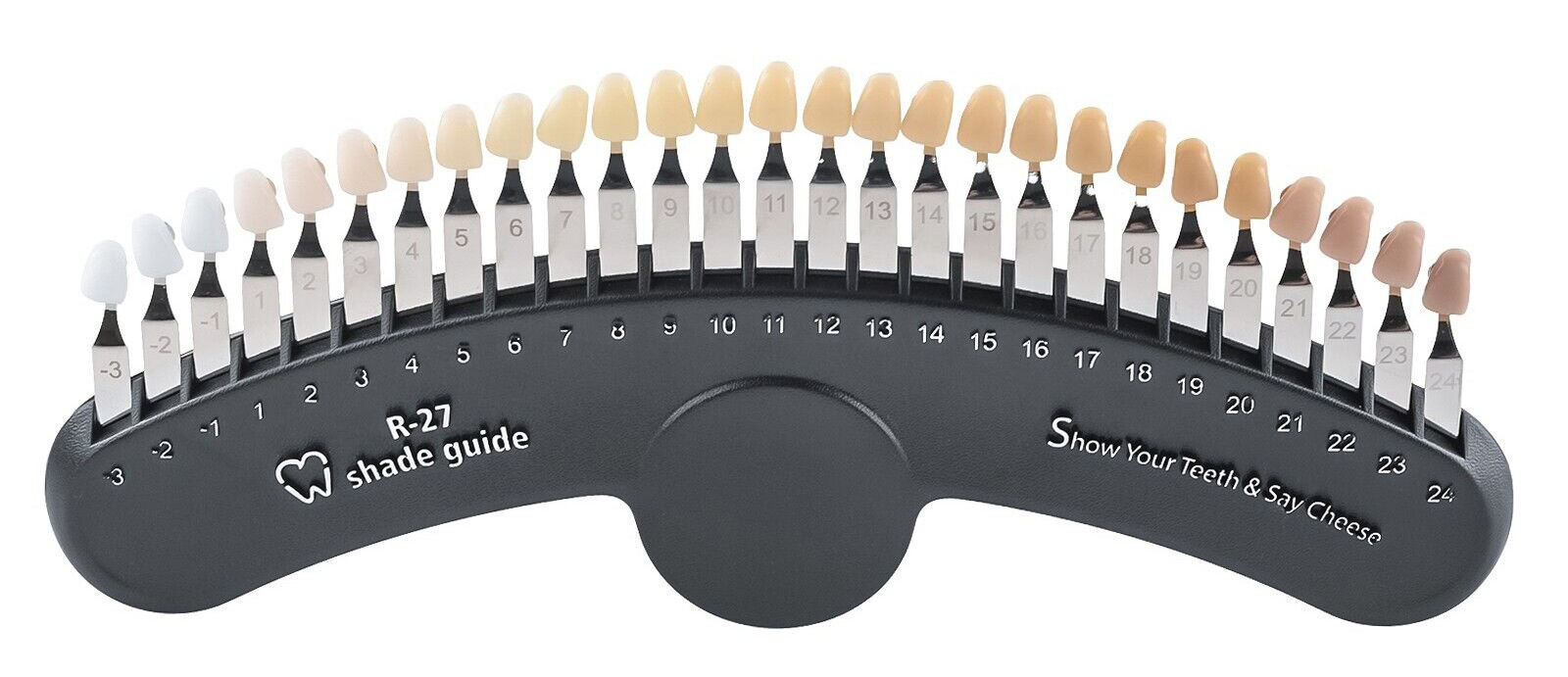 27 Colors Dental Whitening 3D Teeth Shade Guide Tooth Bleaching Color Chart with Mirror