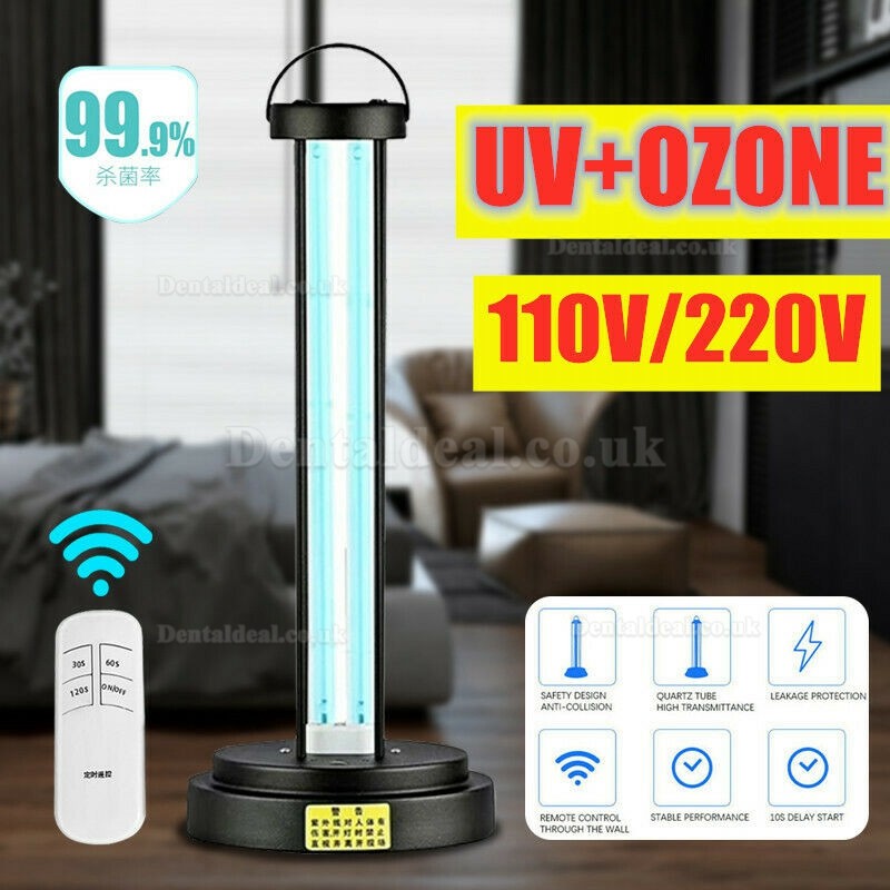 38W UV Light Sanitizer UV-C Disinfection Lamp with Ozone Remote