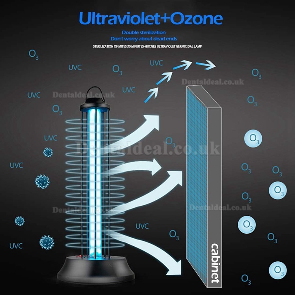 38W UV Light Sanitizer UV-C Disinfection Lamp with Ozone Remote