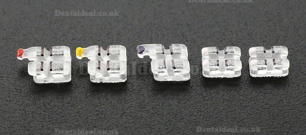 20PCS Dental Orthodontic Sapphire Crystal Bracket Aesthetic Roth 022 3 4 5 Hooks