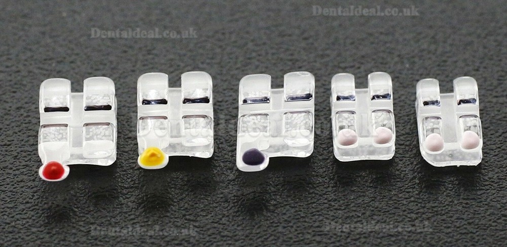 20PCS Dental Orthodontic Sapphire Crystal Bracket Aesthetic Roth 022 3 4 5 Hooks