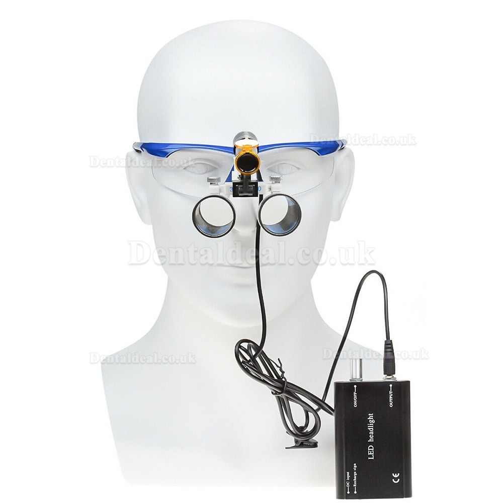 Dental Medical 5W LED Head Light + Filter & Belt Clip for Binocular Loupes Black