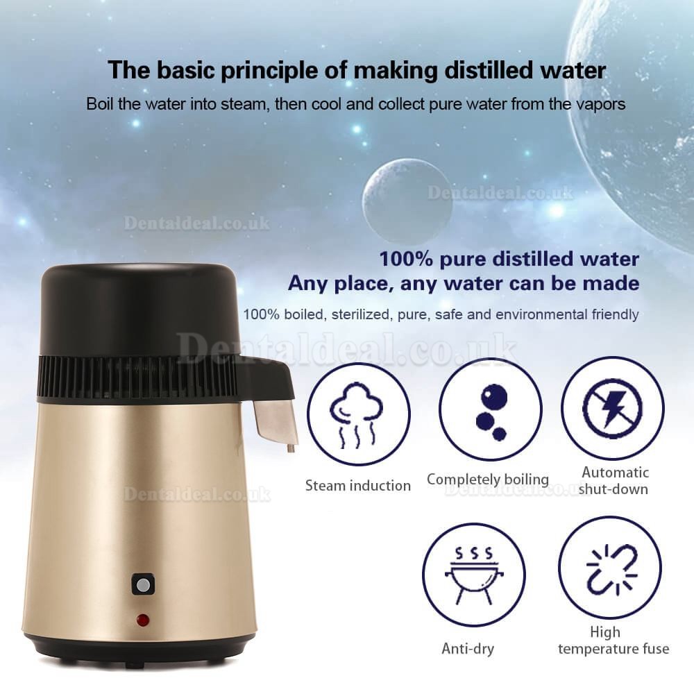 4L Dental Water Distiller Purifier Filter Distilled Water Filter Machine Stainless Steel