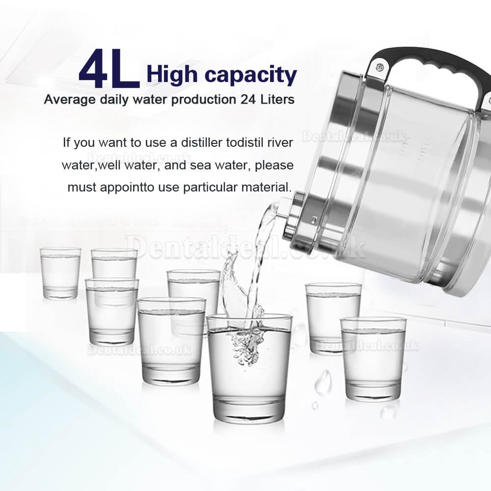 4L Dental Water Distiller Purifier Filter Distilled Water Filter Machine Stainless Steel