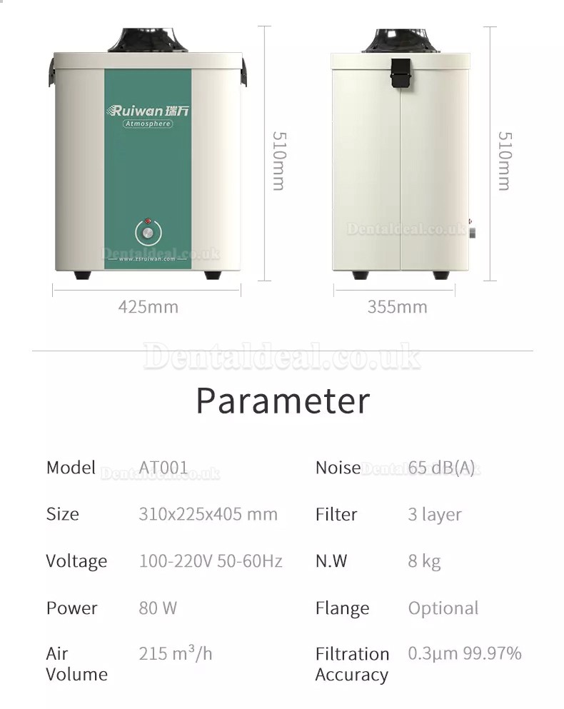 Ruiwan AT001 80W Portable Mini Fume Extractor Atmosphere for Soldering Laser Making Laser