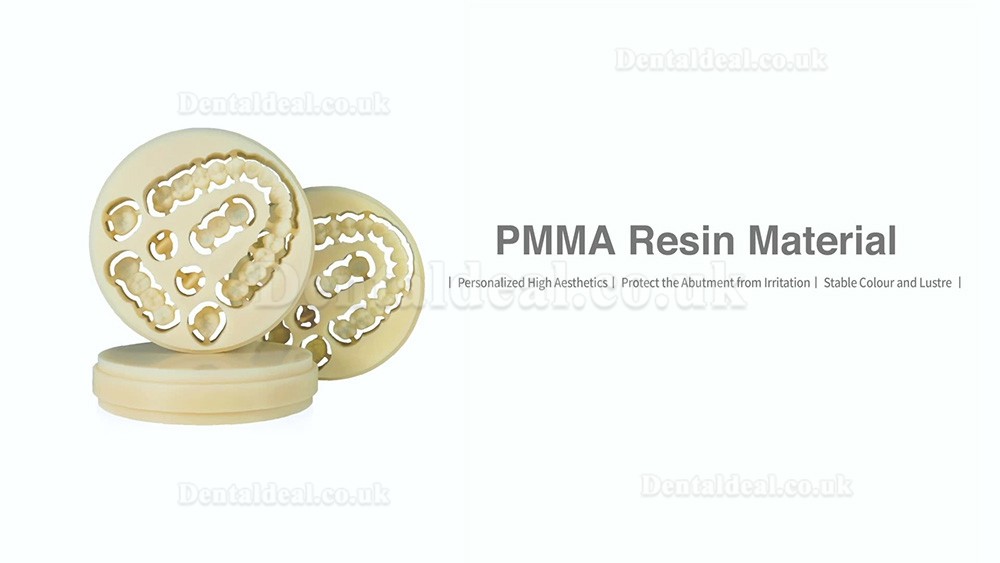 5Pcs Aidite Monochromatic Pmma Disc Dental Block for Temporary Crown