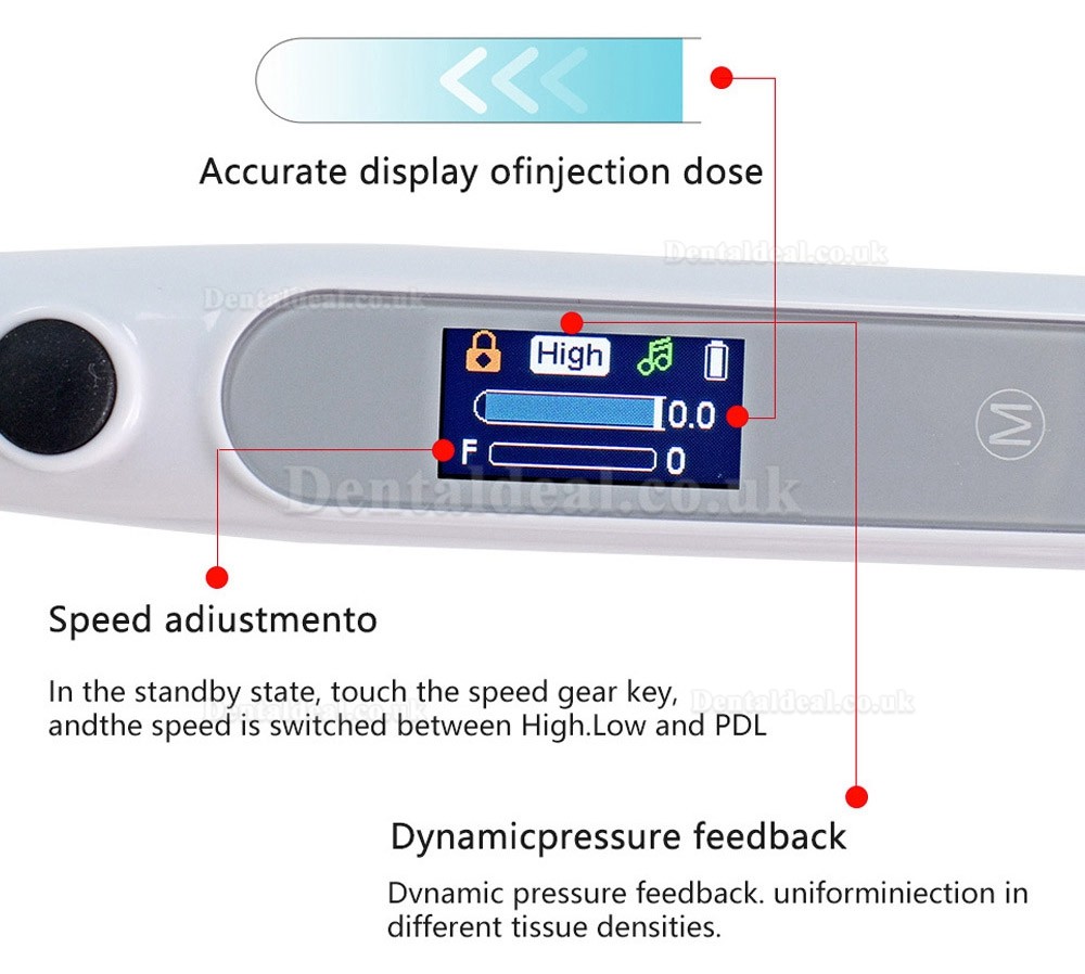 Electric Dental Anesthesia Injector Painless Anesthesia Pen Cordless with LCD Display