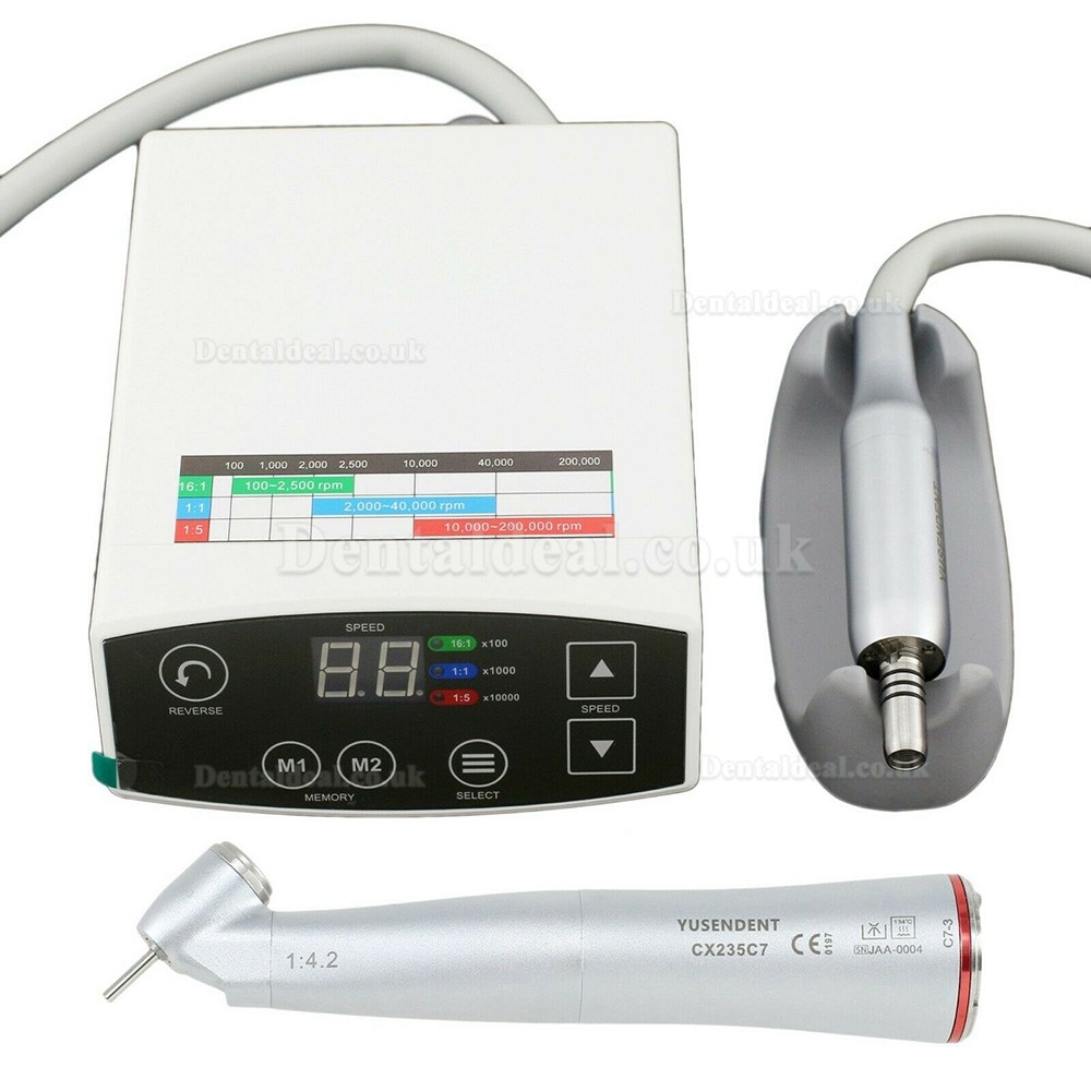 YUSENDENT COXO C PUMA Dental Electric Micro Motor +1:5 Fiber Optic Contra Angle CX235 C7-1