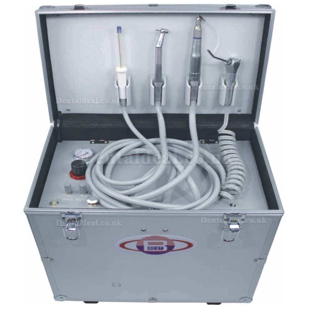 BD-402 Portable Dental Turbine Unit with Air Compressor + Greeloy Portable Dental Chair GU-P101