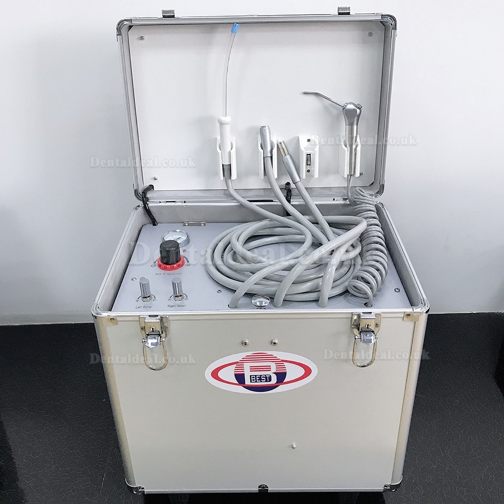 Best® BD-402B Dental Portable Unit+Air Compressor+Suction+Triplex Syringe+HP Tubes