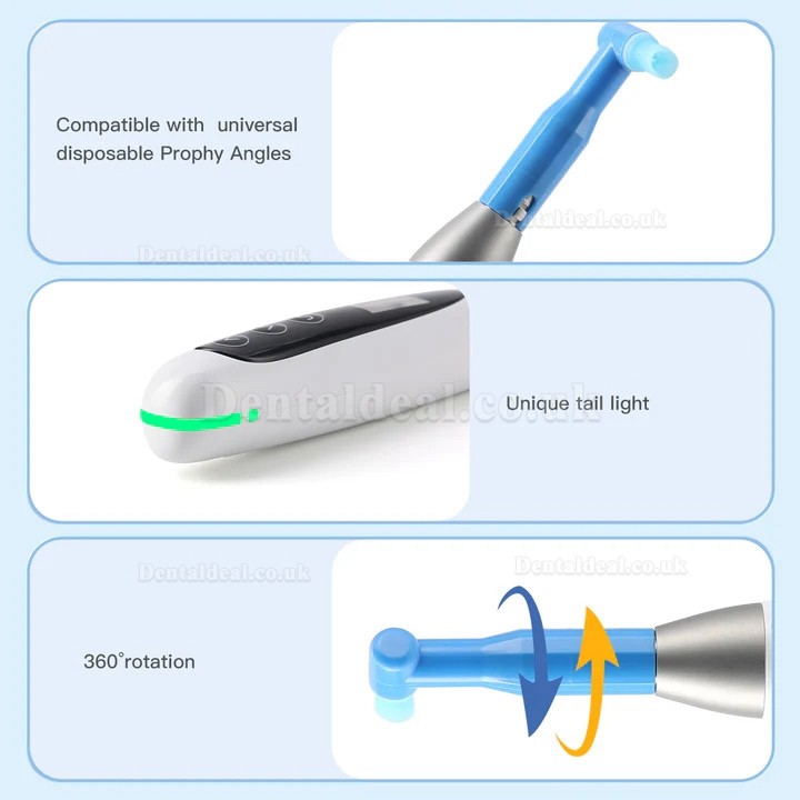 Electric Cordless Dental Hygiene Prophy Handpiece for Teeth Polishing 10 Speed Settings