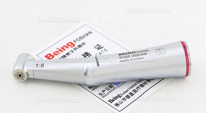 BEING Dental Inner Water Contra Angle 1:5 High Speed Handpiece 1.6mm Red Ring