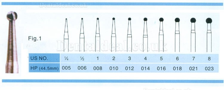 100PCS HP 2.35mm Dental Carbide Burs for Low Speed Handpiece